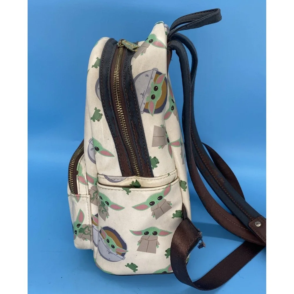Loungefly The Child Grogu Frogs Mini Backpack Matching Flap Wallet Set Disney